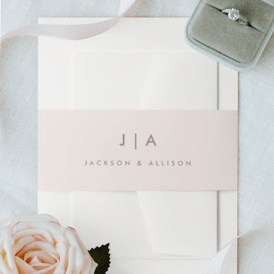 Moderne Monogramm-Hochzeitseinladung Bauchbinde Einladungsbanderole