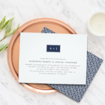 Moderne Monogramm-Hochzeitseinladung in benutzerde