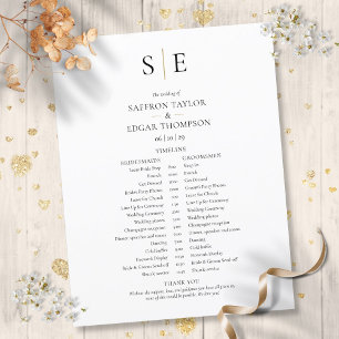 Moderne Monogramm-Hochzeitsplan-Zeitachse