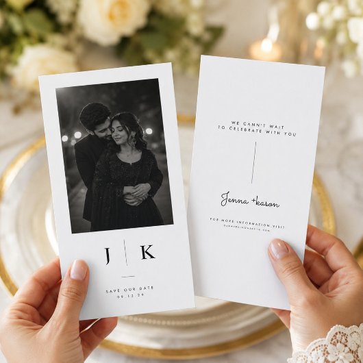 Moderne Monogramm-Hochzeitstag-Karte Save The Date