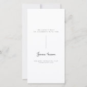 Moderne Monogramm-Hochzeitstag-Karte Save The Date (Rückseite)