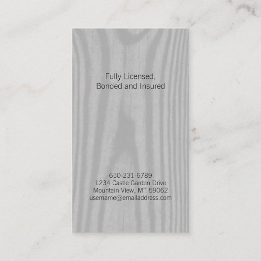 Moderne Monogramm-Imitate Holzkonstruktion Visitenkarte (Rückseite)