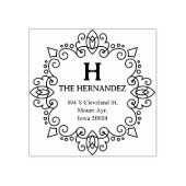 Moderne Monogramm-Individuelle Name-Rücksendeadres Gummistempel (Prägung)
