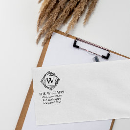 Moderne Monogramm-Individuelle Name-Rücksendeadres Gummistempel