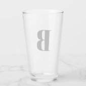 Moderne Monogramm-Initial-Bier  Glas (Rückseite)