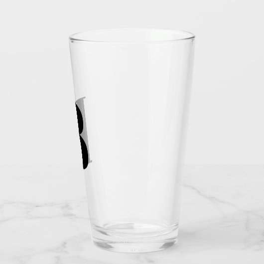 Moderne Monogramm-Initial-Bier Glas (Links)