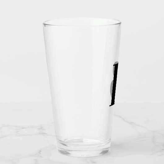 Moderne Monogramm-Initial-Bier Glas (Rechts)