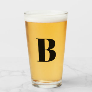 Moderne Monogramm-Initial-Bier  Glas