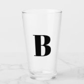 Moderne Monogramm-Initial-Bier  Glas (Vorderseite)