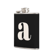Moderne Monogramm-Initial-Buchstabe Hochzeit Fette Flachmann (Links)