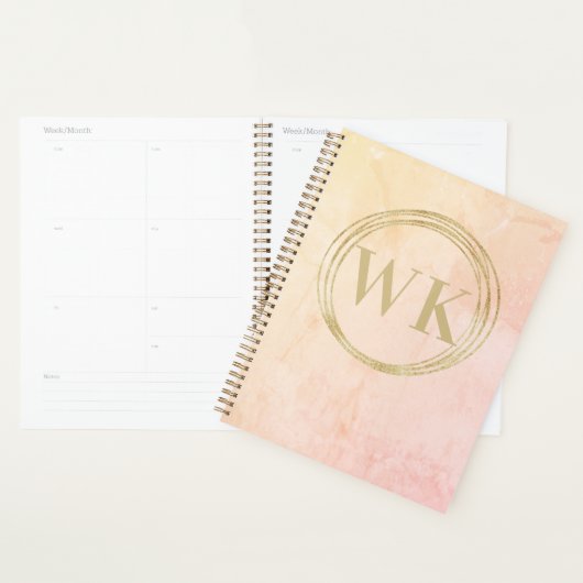 Moderne Monogramm-Initial-Gold-Circles Planer (Anzeige)