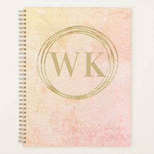 Moderne Monogramm-Initial-Gold-Circles Planer