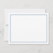Moderne Monogramm-Initiale Blaue Rand-Papeterie Mitteilungskarte (Rückseite)