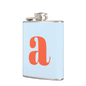 Moderne Monogramm-Initiale Buchstabe Blaue Orange  Flachmann (Links)