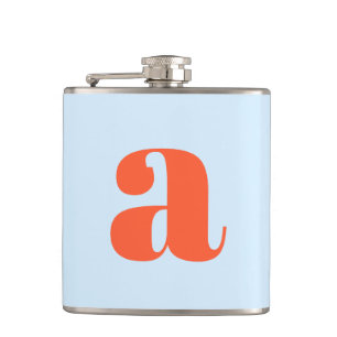 Moderne Monogramm-Initiale Buchstabe Blaue Orange  Flachmann