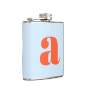 Moderne Monogramm-Initiale Buchstabe Blaue Orange  Flachmann (Rechts)