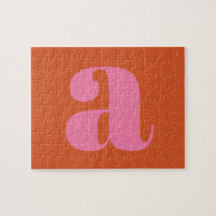 Moderne Monogramm-Initiale Buchstabe Pink und Oran