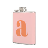 Moderne Monogramm-Initiale Buchstabe Rosa Orange H Flachmann (Links)