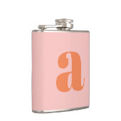 Moderne Monogramm-Initiale Buchstabe Rosa Orange H Flachmann (Rechts)