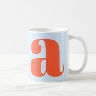 Moderne Monogramm-Initiale Buchstabe Softblau Oran Kaffeetasse
