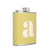 Moderne Monogramm-Initiale Buchstabe Softgelb Hoch Flachmann (Rechts)