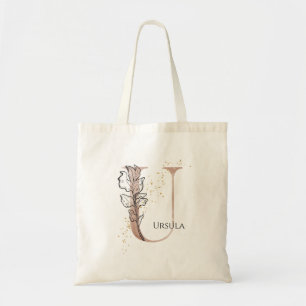Moderne Monogramm-Initiale Buchstabe U Boho Person Tragetasche