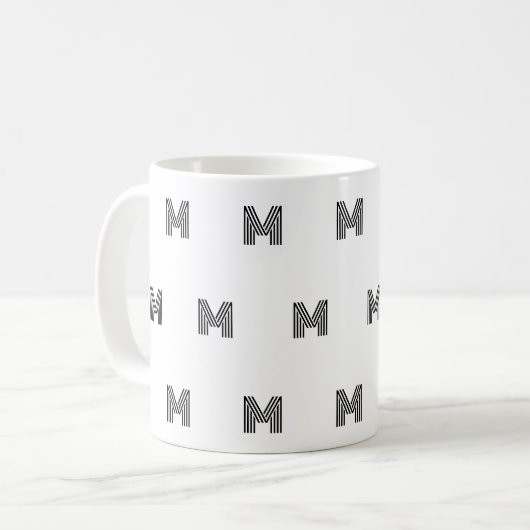 Moderne Monogramm-Initiale Einfach Minimal Kaffeetasse (Vorderseite Links)