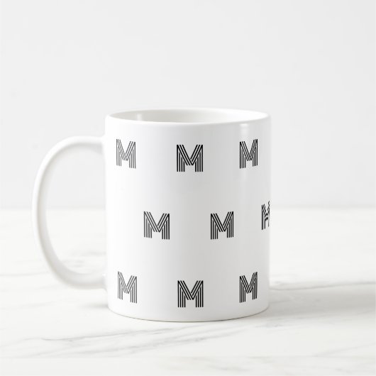 Moderne Monogramm-Initiale Einfach Minimal Kaffeetasse (Links)