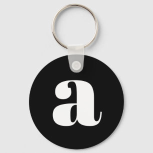 Moderne Monogramm-Initiale einfache schwarz-weiß Schlüsselanhänger