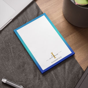 Moderne Monogramm-Initiale Elegante Schrift Geschä Post-it Klebezettel