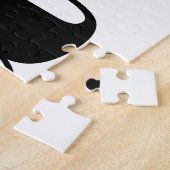 Moderne Monogramm-Initiale in Schwarz und Weiß Puzzle (Seite)