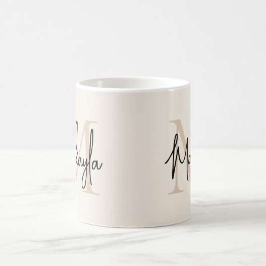 Moderne Monogramm-Initiale Kaffeetasse (Mittel)