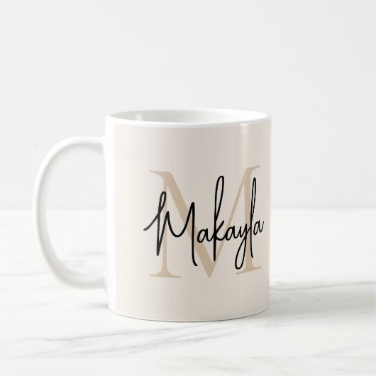 Moderne Monogramm-Initiale Kaffeetasse (Links)