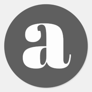 Moderne Monogramm-Initiale Klassisch Schwarz Weiß Runder Aufkleber
