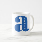 Moderne Monogramm-Initiale mit personalisiertem Na Kaffeetasse (VorderseiteRechts)