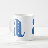 Moderne Monogramm-Initiale mit personalisiertem Na Kaffeetasse (Vorderseite Links)