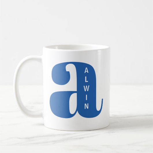 Moderne Monogramm-Initiale mit personalisiertem Na Kaffeetasse (Links)