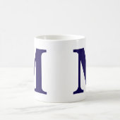 Moderne Monogramm-Initiale Moderne Blaue Kaffeetas Kaffeetasse (Mittel)
