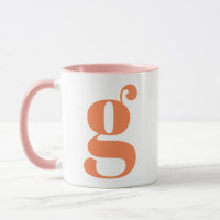Moderne Monogramm-Initiale Orange Pink