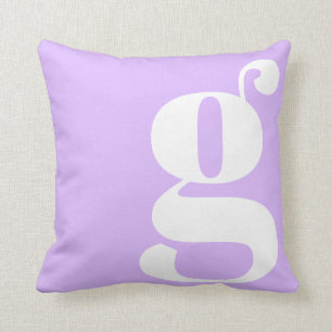 Moderne Monogramm-Initiale Pastell-Lavendel Kissen