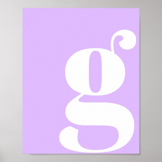 Moderne Monogramm-Initiale Pastell-Lavendel Poster (Vorne)