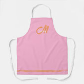 Moderne Monogramm-Initiale Pink Orange Schürze (Vorderseite)