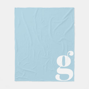 Moderne Monogramm-Initiale süßes Hellblau Fleecedecke