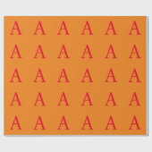 Moderne Monogramm-Initiale, trendige orange-rote B Geschenkpapier (Flach)