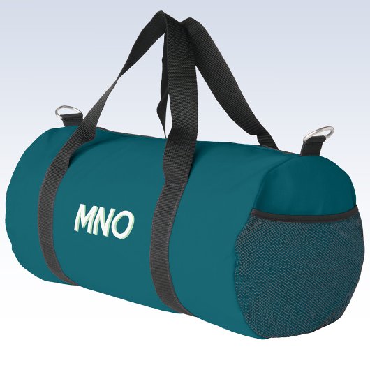 Moderne Monogramm-Initialen Aquamarin grün Duffle Bag