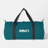 Moderne Monogramm-Initialen Aquamarin grün Duffle Bag (Vorderseite)