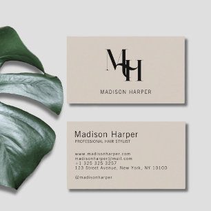 Moderne Monogramm-Initialen aus der Haarstylistik Visitenkarte