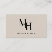 Moderne Monogramm-Initialen aus der Haarstylistik  Visitenkarte (Vorderseite)