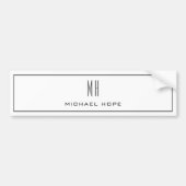 Moderne Monogramm-Initialen Beruflich Schlicht ein Autoaufkleber (Vorne)