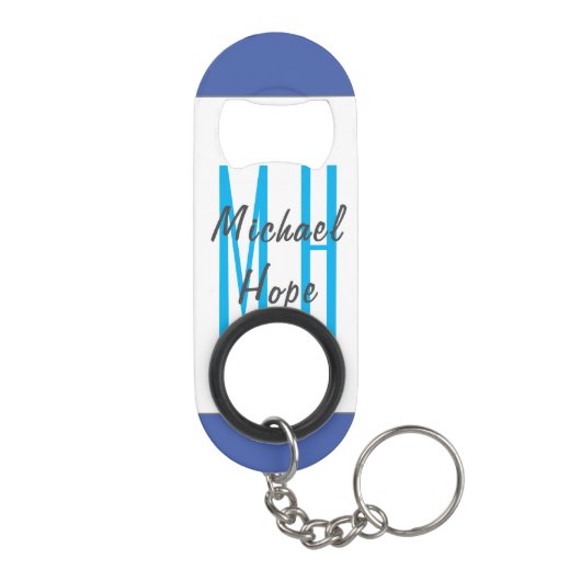 Moderne Monogramm-Initialen Beruflich Schlicht ein Mini Flaschenöffner (Rückseite)